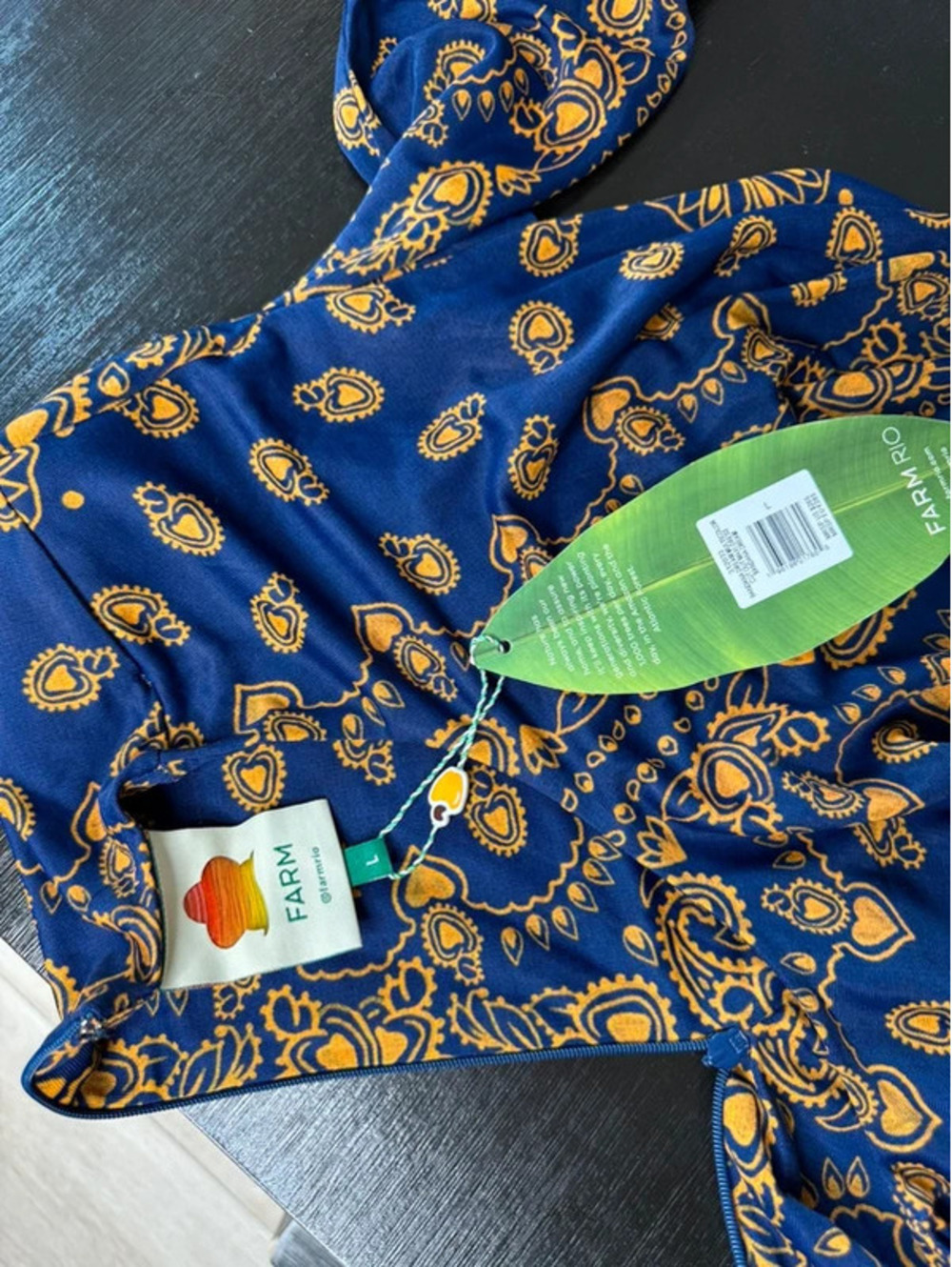 Auth NWT Farm Rio Women’s Large Paisley Patchwork Cutout Maxi Dress Anthropology - Picture 9 of 9